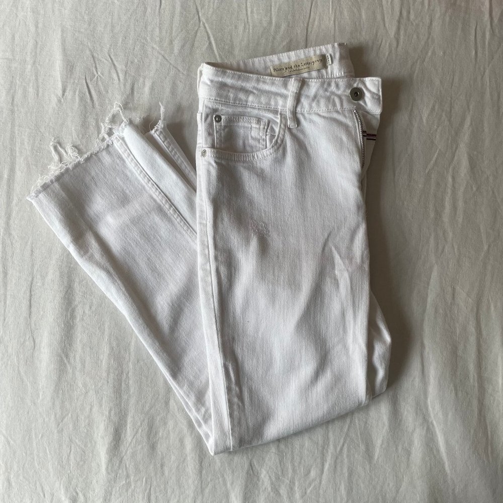 Pilco and the Letterpress By Anthropologie, HighRise Bootcut White Jeans